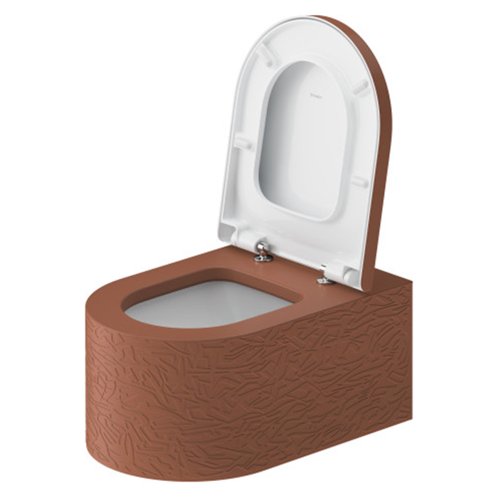 Duravit Millio Унитаз подвесной, 37х57см, декор "Pattern", крепление в компл., цвет: матовая корица