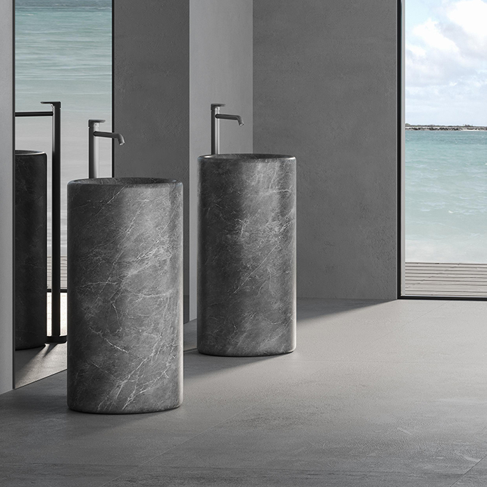Dea Design Marble Genoa Раковина 40х40х90см, напольная, без отв., мрамор, цвет: Italian Grey