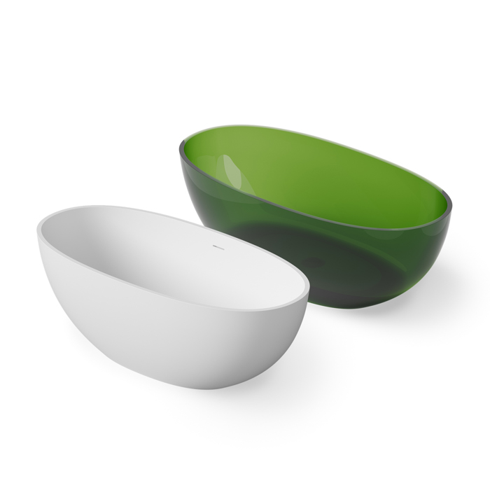 Dea Design Nature Ванна 165х80х58см., отдельностоящая, Solid Surface, цвет: White №18