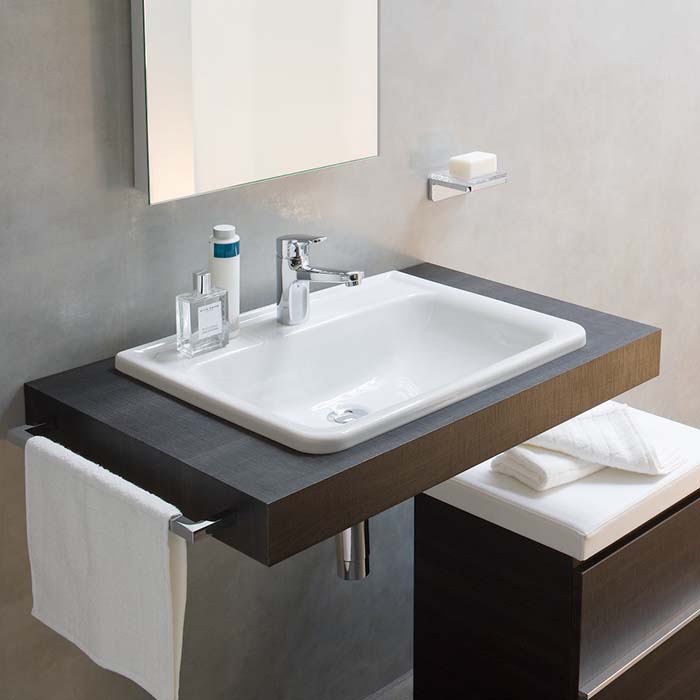 Laufen Pro S Раковина 56х44х20 см, встраиваемая сверху с 1 отв., без перелива, цвет: белый