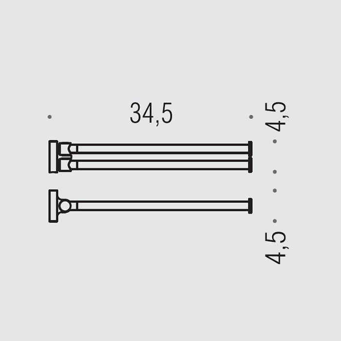 Colombo Plus Полотенцедержатель 34.5см, двойной, цвет: PVD Vintage