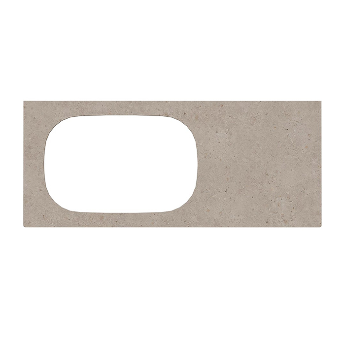 Kerama Marazzi Magica Столешница из керамогранита для встраиваемых раковин сверху Риккарди 120см, без отв., цвет: бежевый матовый