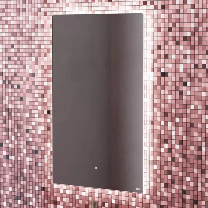 Salini Зеркало для ванны OMBRA 70х90х2.5см., с LED подсветкой, влагостойкое AGC Сrystalvision, сенс. выкл., крепления, обогрев, антизапот.