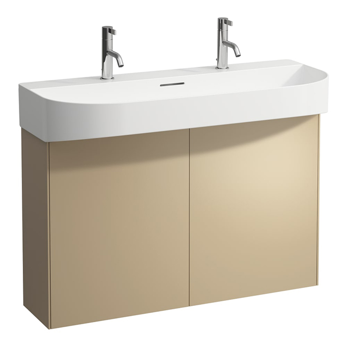 Laufen Sonar Комплект мебели с раковиной, 1000x420x145 мм, с 2 отверстиями для смесителя, база под раковину 975х240х600 мм, 2 дверцы, цвет: золото