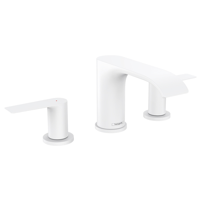Смеситель для раковины Hansgrohe Vivenis, на 3 отв., с донным клапаном, цвет: белый матовый