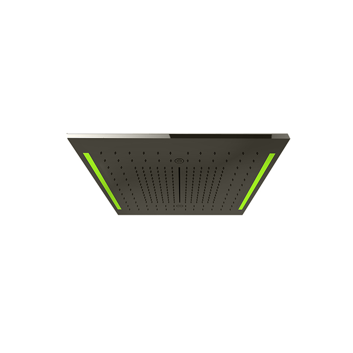 Верхний душ Gessi Colour 50х50см, потолочный, 3 режима, хромотерапия, цвет: Black Metal Brushed PVD
