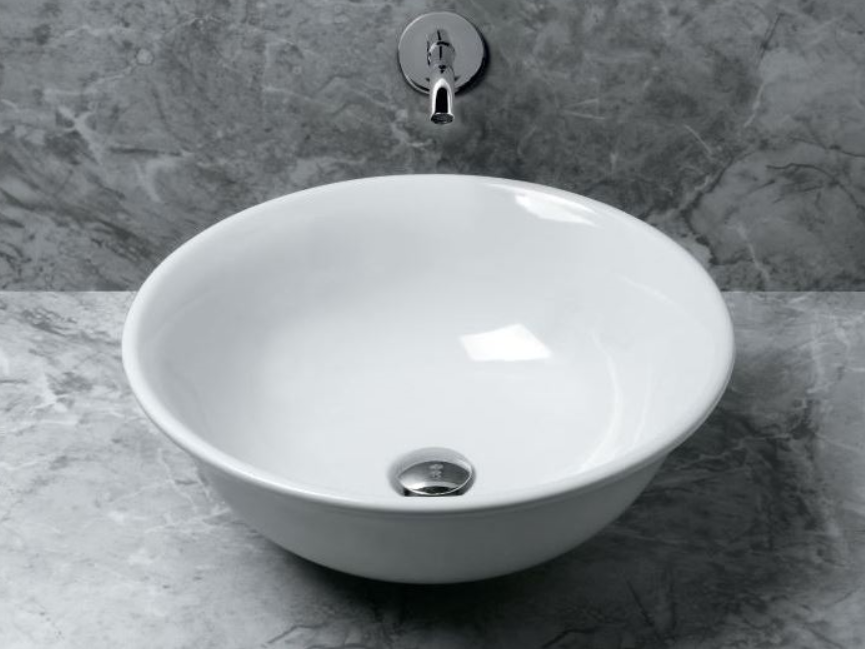 Azzurra Jubilaeum Раковина накладная круглая 48xH18 см, без отв., цвет: Bianco lucido