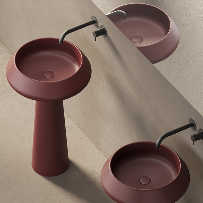 Dea Design Pedestal Basin Раковина 54.5х90см, напольная, без отв., цвет: red wine