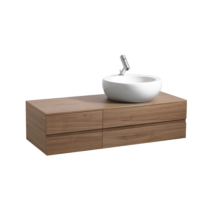 Тумба с раковиной Laufen Alessi One, 120х50х33см, с 4 выдвиж. ящиками, DX, подвесная, покрытие LCC, цвет: орех