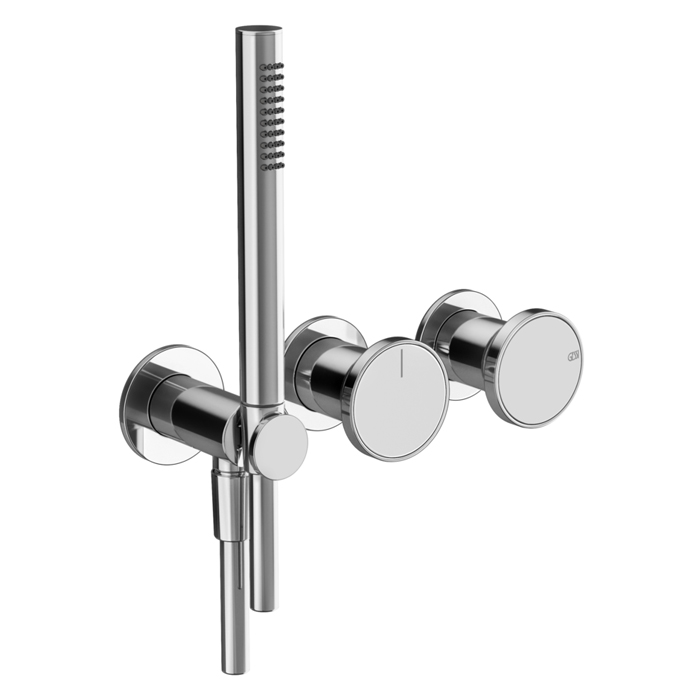 Смеситель для ванны встраиваемый Gessi Origini на 2 выхода, с ручной лейкой, цвет: хром