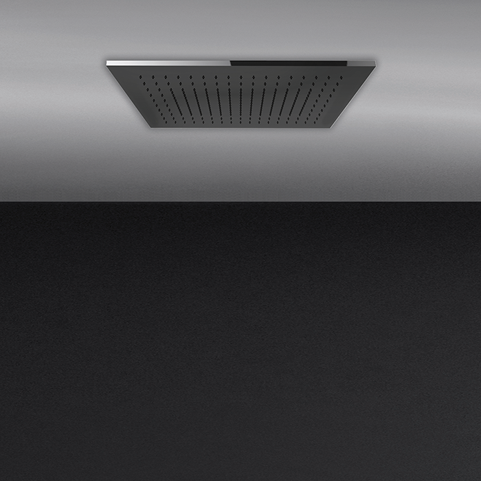Gessi Minimali Душевая система 35х35см, встраиваемая в потолок, с функцией тропический ливень/водопад/распыление, цвет: Mirror Steel