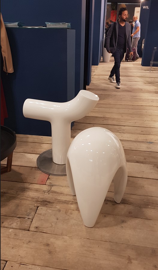 Kerasan Artwork Малый архитектурный декор для ванной: Стул на 1-ой ноге "COW", напольный, Цвет: белый