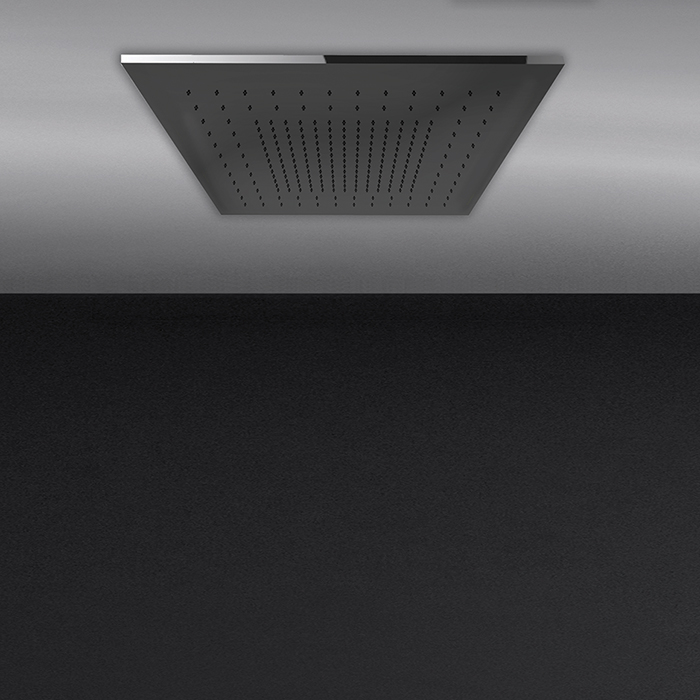 Gessi Minimali Встраиваемая в потолок душевая система 50х50см, с функцией тропический ливень, цвет: Mirror Steel