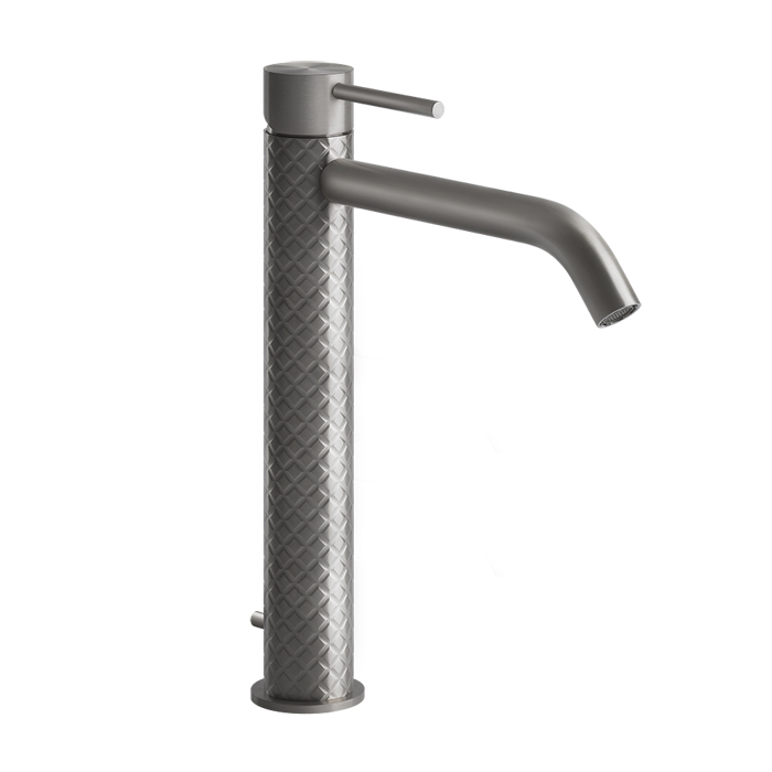 Смеситель однорычажный высокий с донным клапаном Gessi Intreccio, цвет: шлифованная сталь