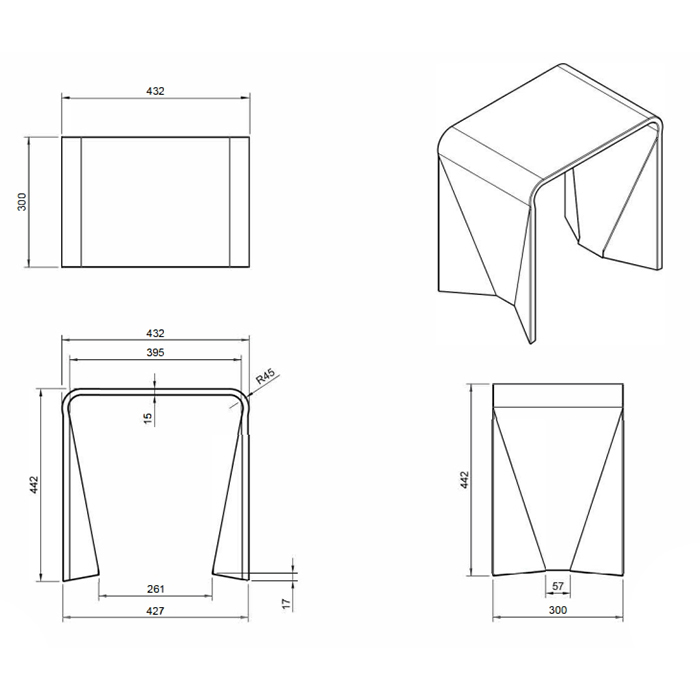 Knief Solid Surface Табурет отдельностоящий, из полимерного материала, цвет: Pyrit # 030