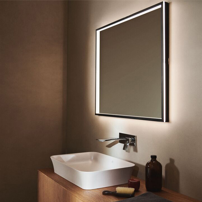 Ideal Standard Conca Квадратное зеркало 120см, диаметральная светодиодная подсветка, цвет: черный
