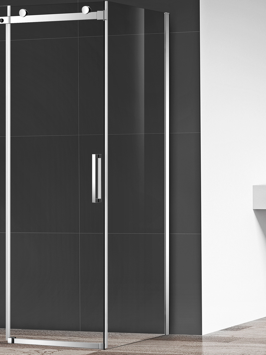 Душевая панель AQUAme, 800х1950 мм, стекло 8 мм, прозрачное, EasyClean, хром — AQM4203F