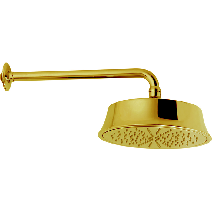 Верхний душ CISAL Shower D220 мм с настенным держателем L270 мм, цвет: золото