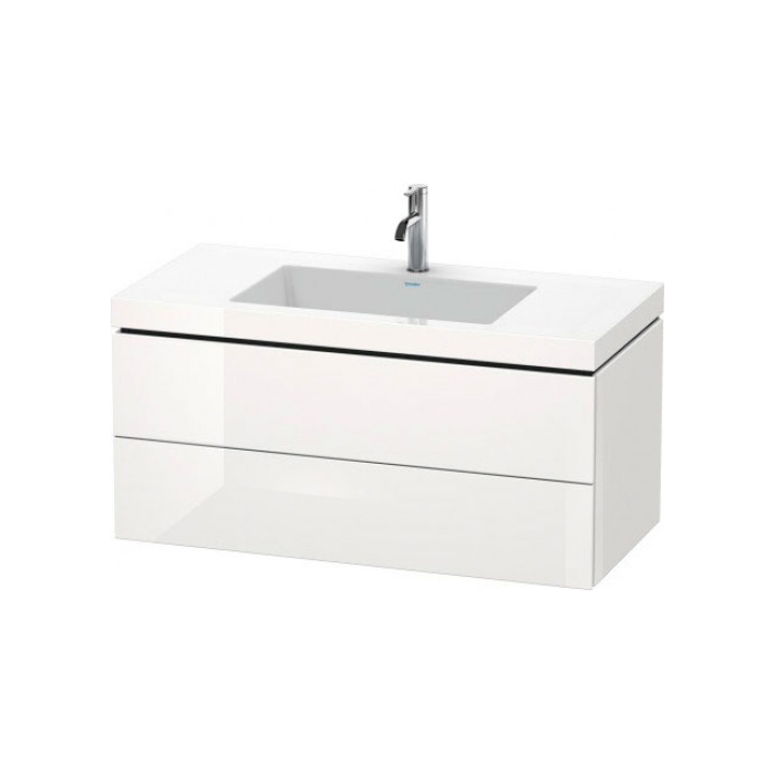 Duravit L-Cube База с раковиной 100x48х50см, напольная, 2 выдв. ящика, High Gloss, цвет: белый
