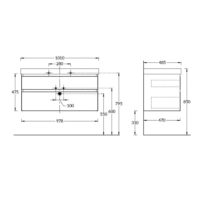 Kerama Marazzi Cubo Тумба подвесная 100см, с ящиками, цвет: лимо матовая