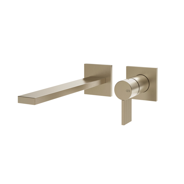 Внешняя часть Gessi Inverso  Rigato настенного смесителя для раковины, цвет: Finox Brushed Nickel