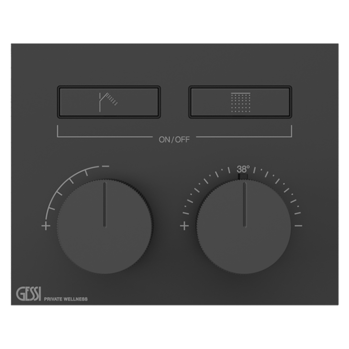 Термостат для душа Gessi Hi-Fi, с включением до 2 источников одновременно, внешняя часть, цвет: black XL