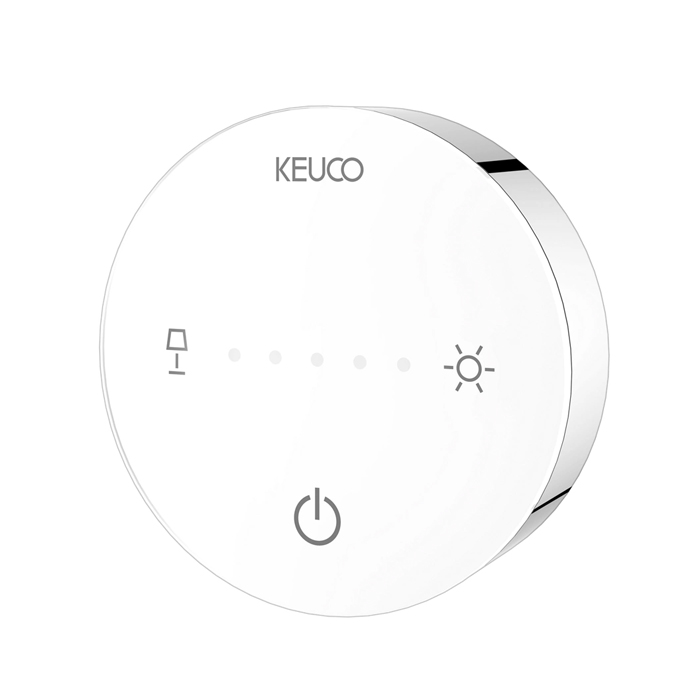 Косметическое зеркало Keuco iLook_move, подвесное, с подсветкой, круглое скрытое подкл., D=21.2см, IP 24, 3ой рычаг, увеличение x5 цвет: хром