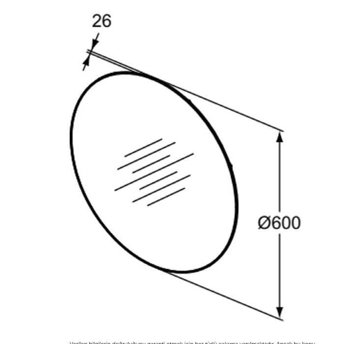 Ideal Standard Conca Круглое зеркало с диаметральной светодиодной подсветкой 60x2,6x60см.