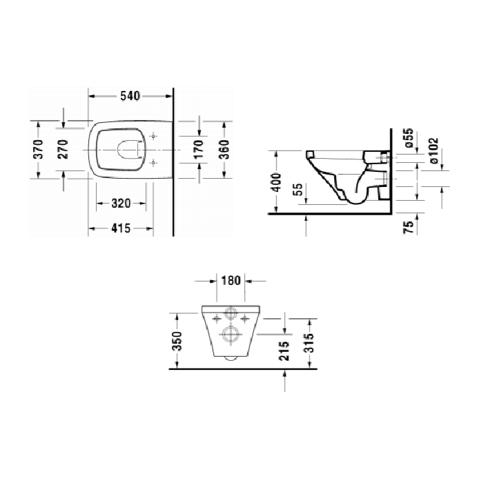 Duravit DuraStyle Комплект: унитаз подвесной 54х37см, 255209 + сиденье с микролифтом 006379, цвет: белый