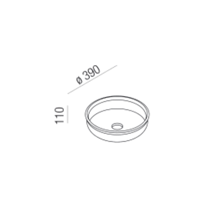 Agape Undici Раковина накладная Ø39см, без отв., без перелива, с донным клапаном, Solid surface, цвет: белый матовый