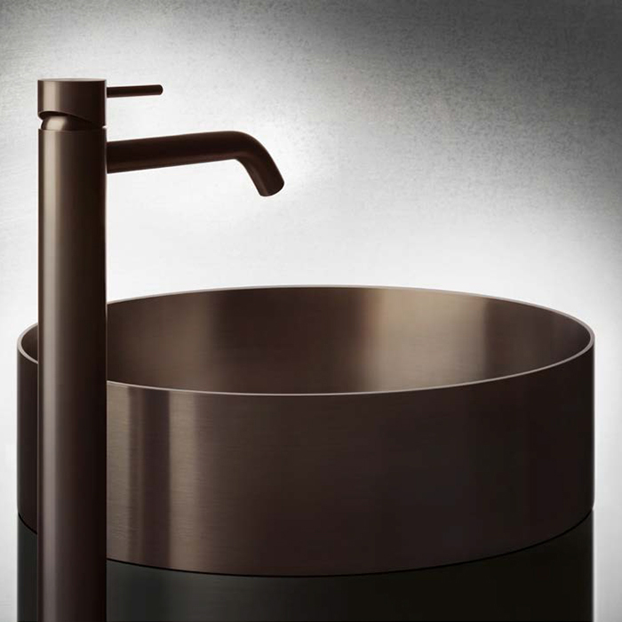 Gessi 316 Раковина 40 см, без отв., для установки на столешницу, без перелива, нержавеющая сталь, цвет: Copper brushed pvd