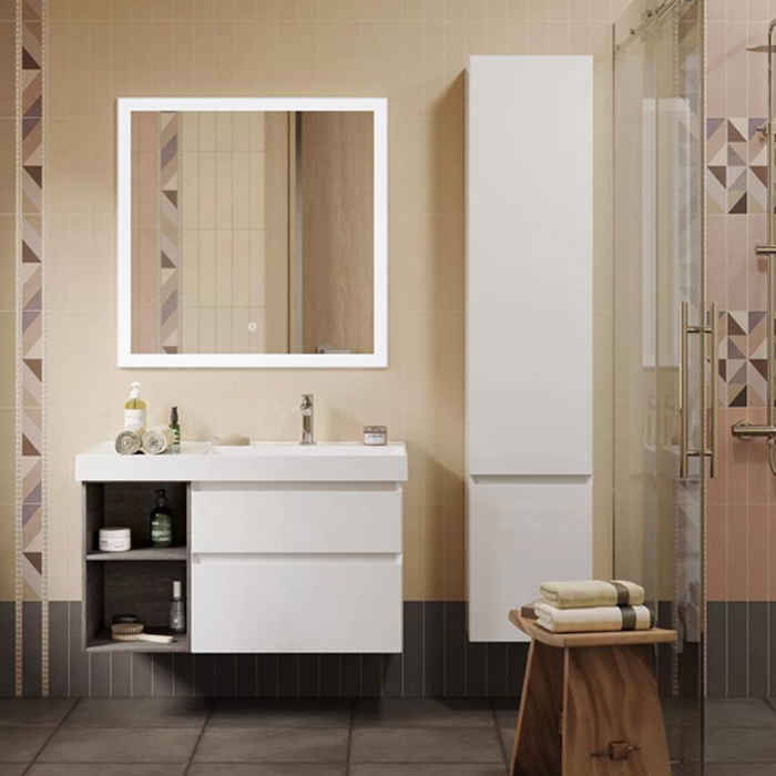 Kerama Marazzi Cubo Пенал подвесной, правый 165, цвет: белая матовая