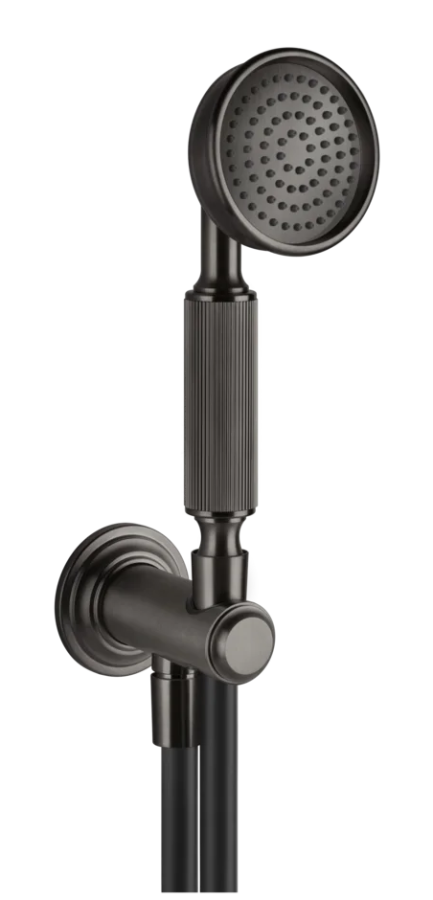 Ручной душ Gessi Venti20, с шланговым подсоединением, держателем, шлангом, цвет: Black Metal Brushed PVD
