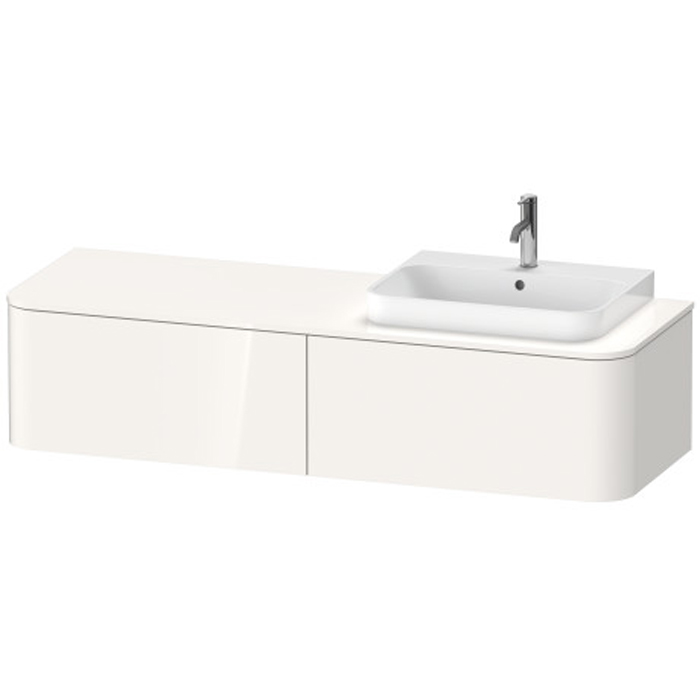 Тумба подвесная Duravit Happy D.2 Plus 160x55х35.4см, с раковиной и 2 ящиками, DX, цвет: белый глянцевый