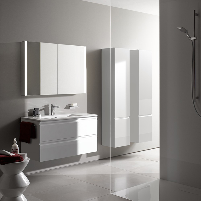 Тумба с раковиной Laufen Pro S 60x50x54.5см, с механизмом мягкого закрывания, с 2 ящиками, с 1 отв., подвесная, цвет: белый глянцевый