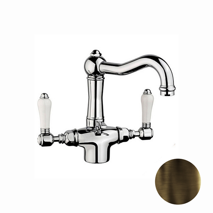 Смеситель для раковины Nicolazzi P.m. Blanc на 1 отверстие, цвет: тёмная бронза