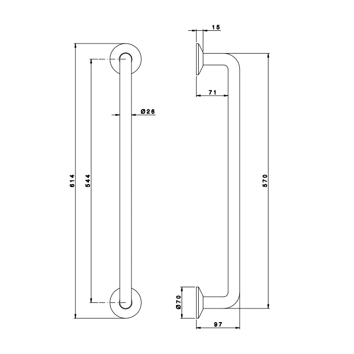 Nicolazzi Accessori Grab Bar Поручень 61.4см., подвесной, цвет: хром