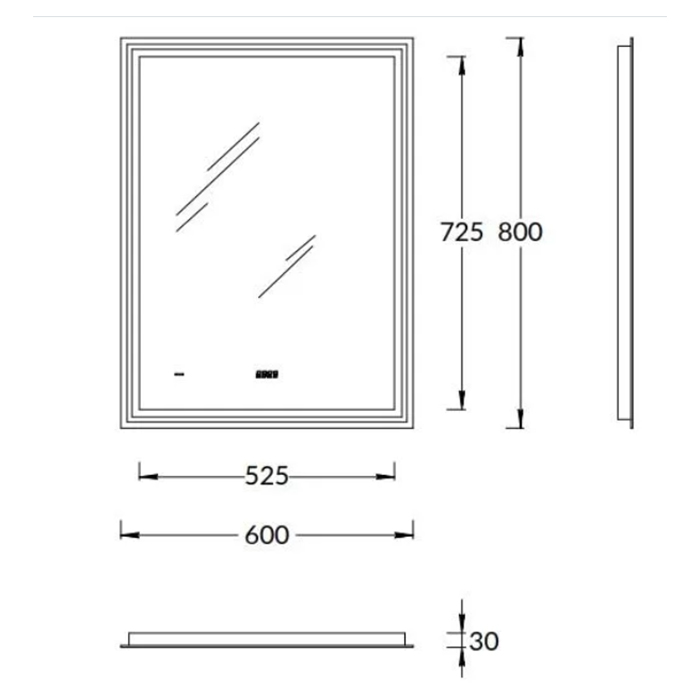 Kerama Marazzi Tecno Зеркало 60х80см., c LED подсветкой, с функцией антизапотевание