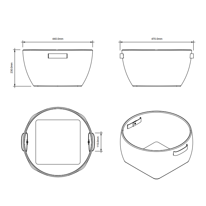 Decor Walther Basket KORB Коробка универсальная 47x44х23см, настольная, цвет: ротанг темный