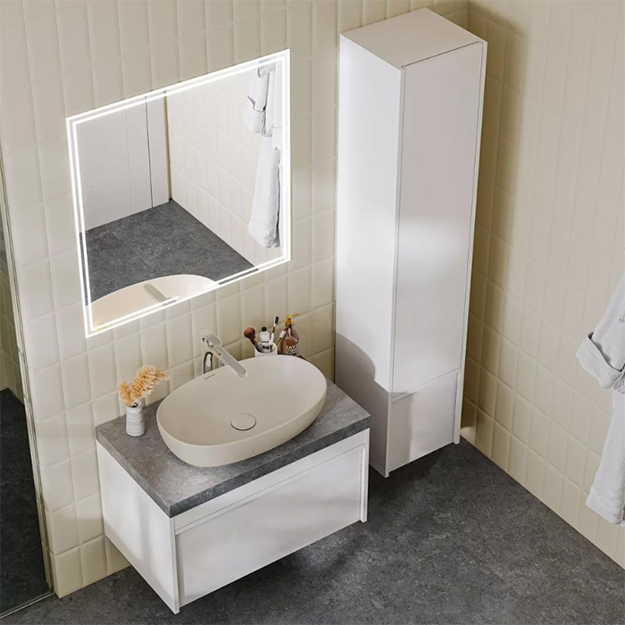 Kerama Marazzi Plaza Раковина накладная, 60х37см., с 1 отв., цвет: песочная матовая
