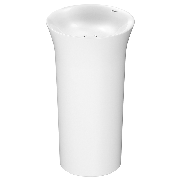 Duravit White Tulip Раковина напольная Ø50х h90см, без перелива, без отв., WonderGliss, сифон, слив в пол, цвет: белый