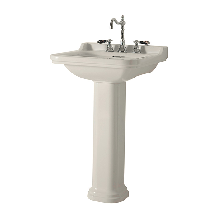 Kerasan Waldorf Раковина 60х55 см, 1 отв., с пьедесталом, керамическая, цвет: белый/хром