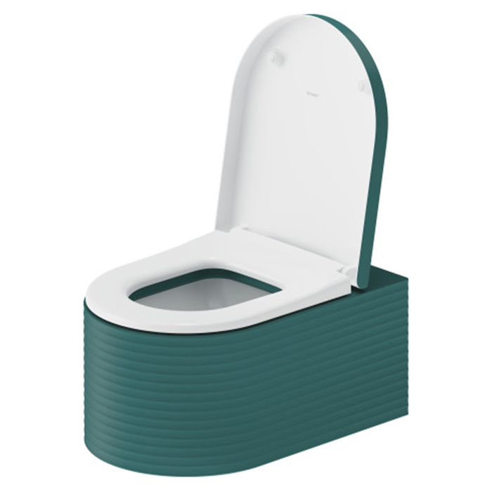 Duravit Millio Унитаз подвесной, 37х57см, декор "Grooves", крепление в компл., цвет: аквамарин матовый