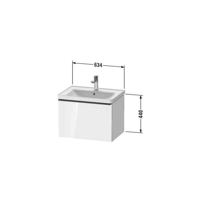 Duravit D-Neo Тумбочка подвесная 63х44x45.2см, раковина, 1 ящик, цвет: Black Oak