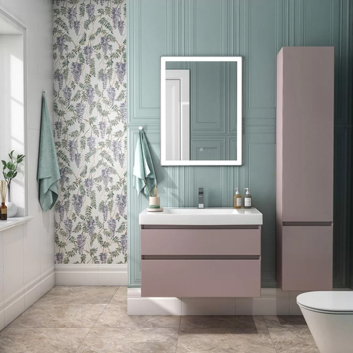Kerama Marazzi Cubo Пенал подвесной, правый 165, цвет: мальва матовый
