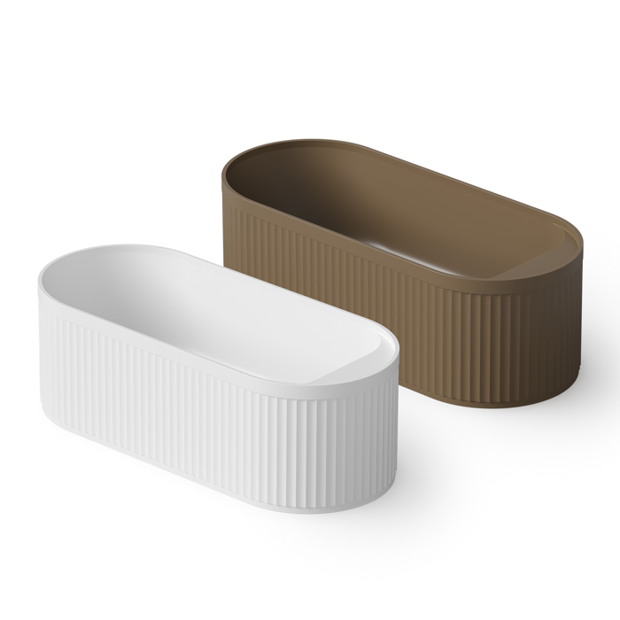 Dea Design Stripes Ванна 171х72х56см, отдельностоящая, Solid Surface, цвет: White №18
