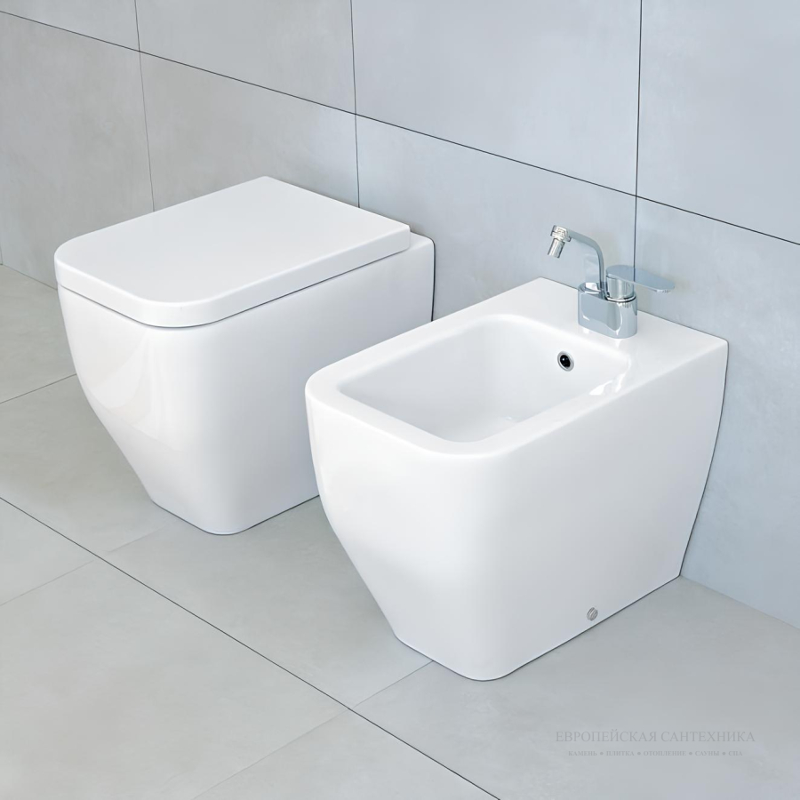Биде Flaminia Terra напольное, 530 × 360 мм, на 1 отверстие под смеситель, цвет: белый