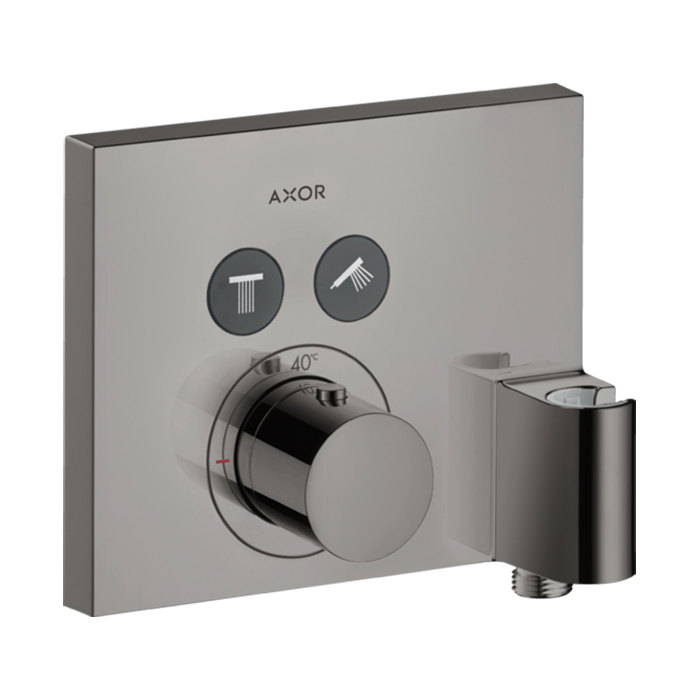 Смеситель для душа Axor ShowerSelect, встраиваемый, термостатический, на 2 выхода, с держателем ручного душа, (внешняя часть), цвет: полированный черный хром