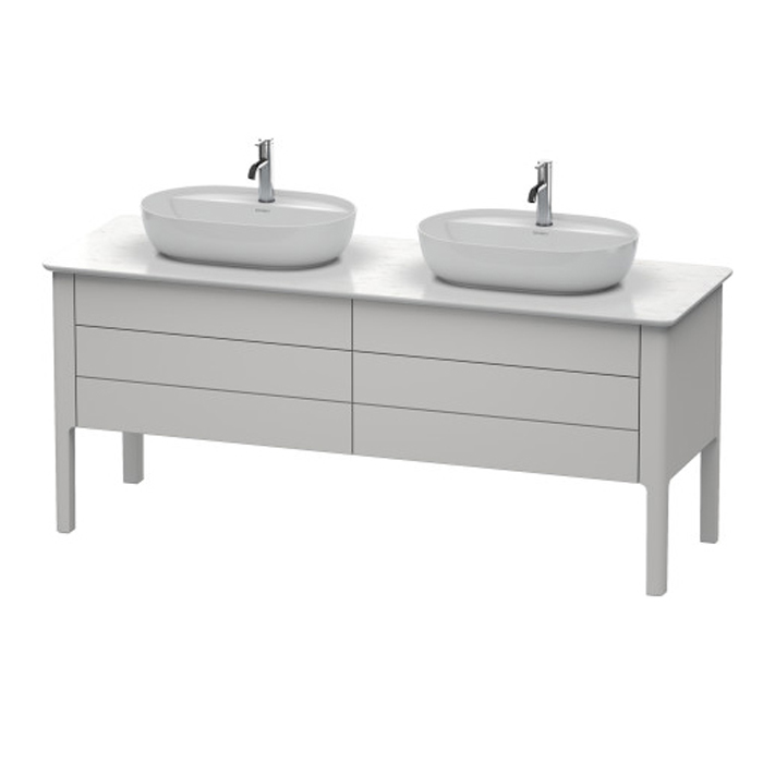 Duravit Luv База напольная 178.8x57х74.3см, с 2 выдв. ящиками, каменной столешницей и раковинами, цвет: скандинавско белый шелковисто-матовый
