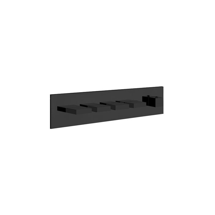 Gessi Rettangolo Смеситель для душа, встраиваемый, термостатический, подключение на 3/4”, с 4мя независимыми выходами, внешняя часть, цвет: Black XL